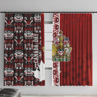 Canada Day Indigenous First Nations Window Curtain Tribal Haida Totem Art One Nation