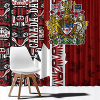 Canada Day Indigenous First Nations Window Curtain Tribal Haida Totem Art One Nation
