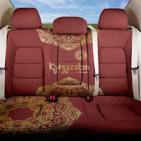 Kyrgyzstan National Symbol Back Car Seat Cover Traditional Golden Pattern in Red and Gold