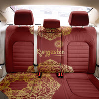 Kyrgyzstan National Symbol Back Car Seat Cover Traditional Golden Pattern in Red and Gold