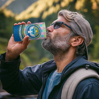 Kyrgyzstan Colorful Patchwork Pattern 4 in 1 Can Cooler Tumbler with National Crest and Flag Accents