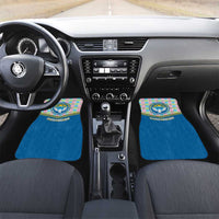 Kyrgyzstan Colorful Patchwork Pattern Car Mats with National Crest and Flag Accents