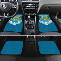 Kyrgyzstan Mountain Sunrise Car Mats with Blue with Eagle, Sun, and National Flag Design