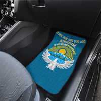 Kyrgyzstan Mountain Sunrise Car Mats with Blue with Eagle, Sun, and National Flag Design