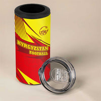 Kyrgyzstan Football 4 in 1 Can Cooler Tumbler Red and Yellow Sports with National Emblem Design