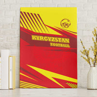 Kyrgyzstan Football Canvas Wall Art Red and Yellow Sports with National Emblem Design