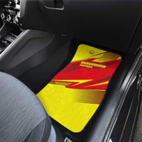 Kyrgyzstan Football Car Mats Red and Yellow Sports with National Emblem Design