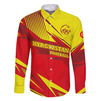 Kyrgyzstan Football Family Matching Tank Maxi Dress and Hawaiian Shirt Red and Yellow Sports with National Emblem Design