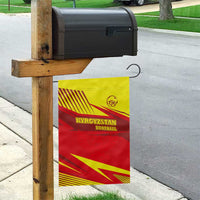 Kyrgyzstan Football Garden Flag Red and Yellow Sports with National Emblem Design