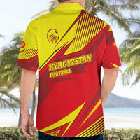 Kyrgyzstan Football Hawaiian Shirt Red and Yellow Sports with National Emblem Design