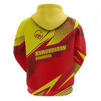 Kyrgyzstan Football Hoodie Red and Yellow Sports with National Emblem Design