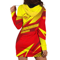 Kyrgyzstan Football Hoodie Dress Red and Yellow Sports with National Emblem Design