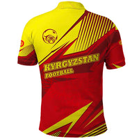 Kyrgyzstan Football Polo Shirt Red and Yellow Sports with National Emblem Design