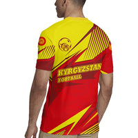 Kyrgyzstan Football Rugby Jersey Red and Yellow Sports with National Emblem Design