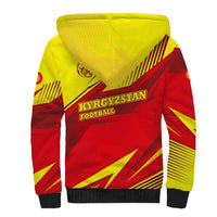 Kyrgyzstan Football Sherpa Hoodie Red and Yellow Sports with National Emblem Design