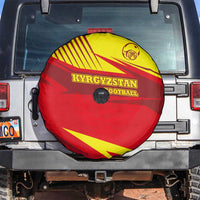 Kyrgyzstan Football Spare Tire Cover Red and Yellow Sports with National Emblem Design