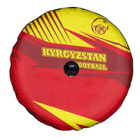 Kyrgyzstan Football Spare Tire Cover Red and Yellow Sports with National Emblem Design
