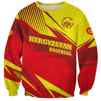 Kyrgyzstan Football Sweatshirt Red and Yellow Sports with National Emblem Design