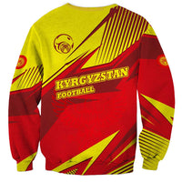 Kyrgyzstan Football Sweatshirt Red and Yellow Sports with National Emblem Design