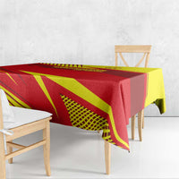 Kyrgyzstan Football Tablecloth Red and Yellow Sports with National Emblem Design