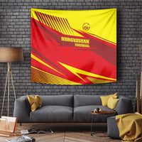 Kyrgyzstan Football Tapestry Red and Yellow Sports with National Emblem Design