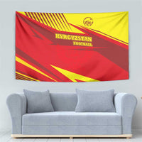 Kyrgyzstan Football Tapestry Red and Yellow Sports with National Emblem Design