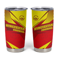 Kyrgyzstan Football Tumbler Cup Red and Yellow Sports with National Emblem Design