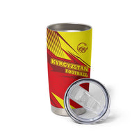 Kyrgyzstan Football Tumbler Cup Red and Yellow Sports with National Emblem Design