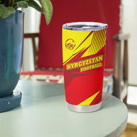 Kyrgyzstan Football Tumbler Cup Red and Yellow Sports with National Emblem Design
