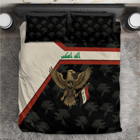 Iraq Golden Eagle Emblem Bedding Set with Flag Stripes and National Arabic Script Design - Wonder Print Shop