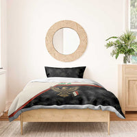 Iraq Golden Eagle Emblem Bedding Set with Flag Stripes and National Arabic Script Design - Wonder Print Shop