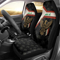Iraq Golden Eagle Emblem Car Seat Cover with Flag Stripes and National Arabic Script Design - Wonder Print Shop