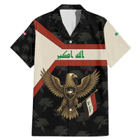 Iraq Golden Eagle Emblem Family Matching Mermaid Dress and Hawaiian Shirt with Flag Stripes and National Arabic Script Design - Wonder Print Shop