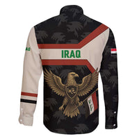 Iraq Golden Eagle Emblem Family Matching Off Shoulder Maxi Dress and Hawaiian Shirt with Flag Stripes and National Arabic Script Design - Wonder Print Shop
