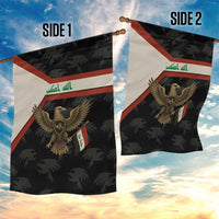 Iraq Golden Eagle Emblem Garden Flag with Flag Stripes and National Arabic Script Design - Wonder Print Shop