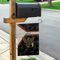 Iraq Golden Eagle Emblem Garden Flag with Flag Stripes and National Arabic Script Design - Wonder Print Shop