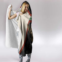 Iraq Golden Eagle Emblem Hooded Blanket with Flag Stripes and National Arabic Script Design - Wonder Print Shop