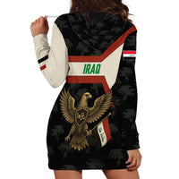 Iraq Golden Eagle Emblem Hoodie Dress with Flag Stripes and National Arabic Script Design - Wonder Print Shop