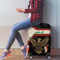 Iraq Golden Eagle Emblem Luggage Cover with Flag Stripes and National Arabic Script Design - Wonder Print Shop