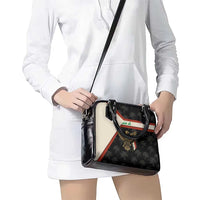 Iraq Golden Eagle Emblem Shoulder Handbag with Flag Stripes and National Arabic Script Design - Wonder Print Shop