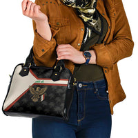 Iraq Golden Eagle Emblem Shoulder Handbag with Flag Stripes and National Arabic Script Design - Wonder Print Shop