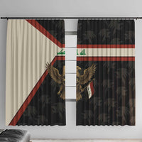 Iraq Golden Eagle Emblem Window Curtain with Flag Stripes and National Arabic Script Design - Wonder Print Shop