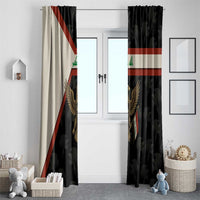 Iraq Golden Eagle Emblem Window Curtain with Flag Stripes and National Arabic Script Design - Wonder Print Shop