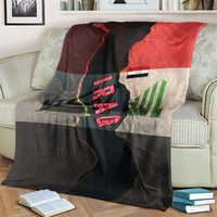 Iraq Flag Texture Blanket with Golden Eagle Emblem and Cracked Earth Background Design - Wonder Print Shop