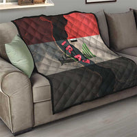 Iraq Flag Texture Quilt with Golden Eagle Emblem and Cracked Earth Background Design - Wonder Print Shop