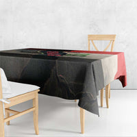 Iraq Flag Texture Tablecloth with Golden Eagle Emblem and Cracked Earth Background Design - Wonder Print Shop