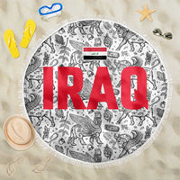 Iraq Ancient Mesopotamian Lamassu Beach Blanket with Mythical Motif Design - Wonder Print Shop