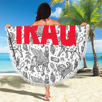 Iraq Ancient Mesopotamian Lamassu Beach Blanket with Mythical Motif Design - Wonder Print Shop