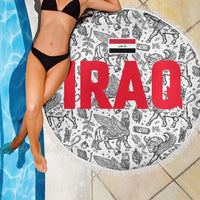 Iraq Ancient Mesopotamian Lamassu Beach Blanket with Mythical Motif Design - Wonder Print Shop