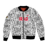 Iraq Ancient Mesopotamian Lamassu Bomber Jacket with Mythical Motif Design - Wonder Print Shop